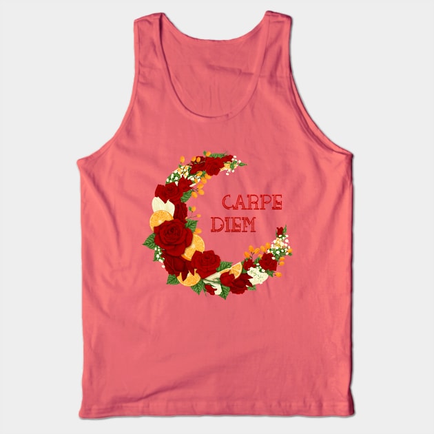 Full Bloom | Red Carpe Diem Tank Top by hisameartwork